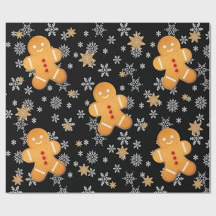Papel De Presente Gingerpão Gengibre Biscoitos Neves Flocos