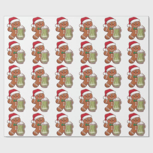 Papel De Presente Gingerpão homem segurando um Natal de Matcha Bebid