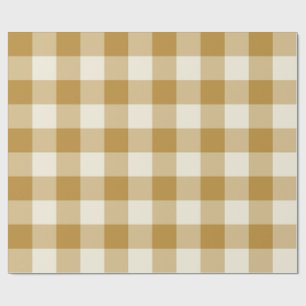Papel De Presente Gingham de Xadrez Buffalo Amarelo Mostarda Grande