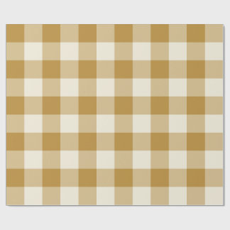 Papel De Presente Gingham de Xadrez Buffalo Amarelo Mostarda Grande