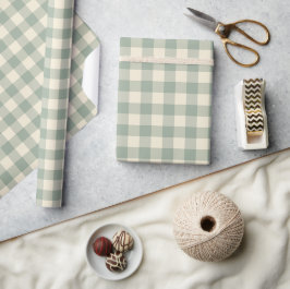Papel De Presente Gingham Quase Acordado - Xadrez às margens do rio.