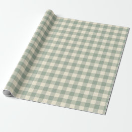 Papel De Presente Gingham Quase Acordado - Xadrez às margens do rio.