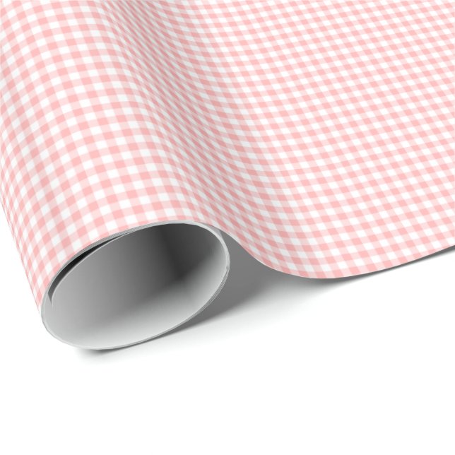 Papel De Presente Gingham Rosa (Ponta do rolo)