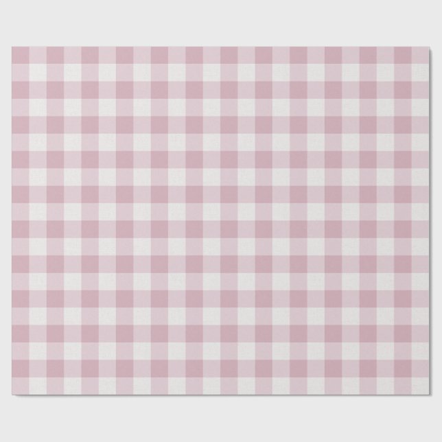 Papel De Presente Gingham Rosa (Aberto)