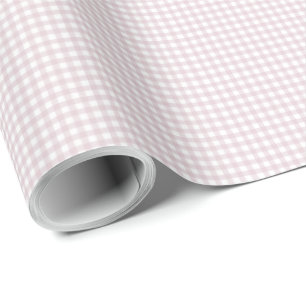 Papel De Presente Gingham rosa simples, xadrez de pequenos cheques