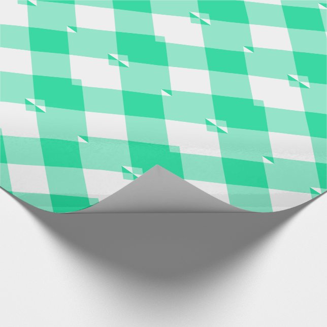 Papel De Presente Gingham Verde (Ponta)