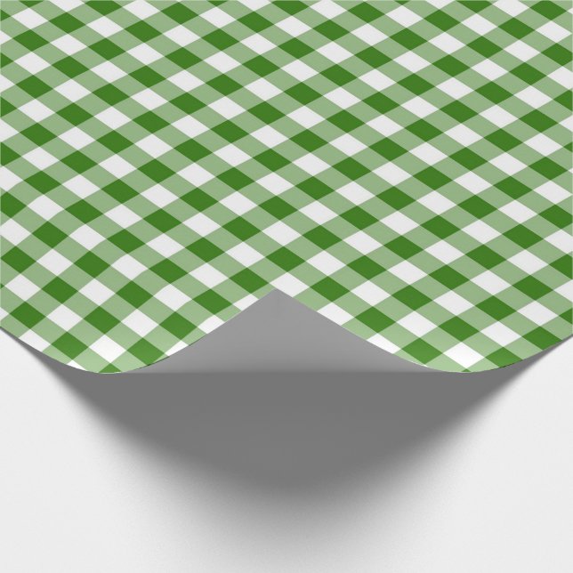 Papel De Presente Gingham Verde (Ponta)