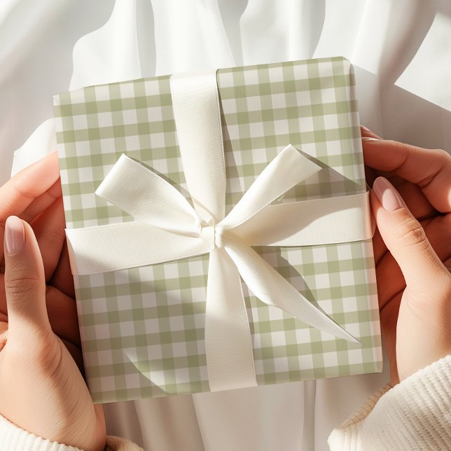 Papel De Presente Gingham Verde (Criador carregado)