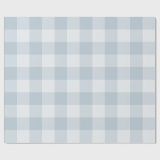 Papel De Presente Gingham Xadrez Azul Pólen Grande