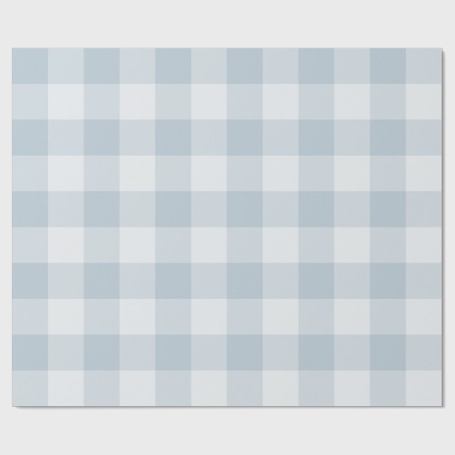 Papel De Presente Gingham Xadrez Azul Pólen Grande (Aberto)