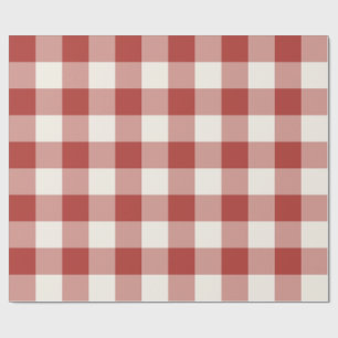 Papel De Presente Gingham Xadrez Vermelho Grande