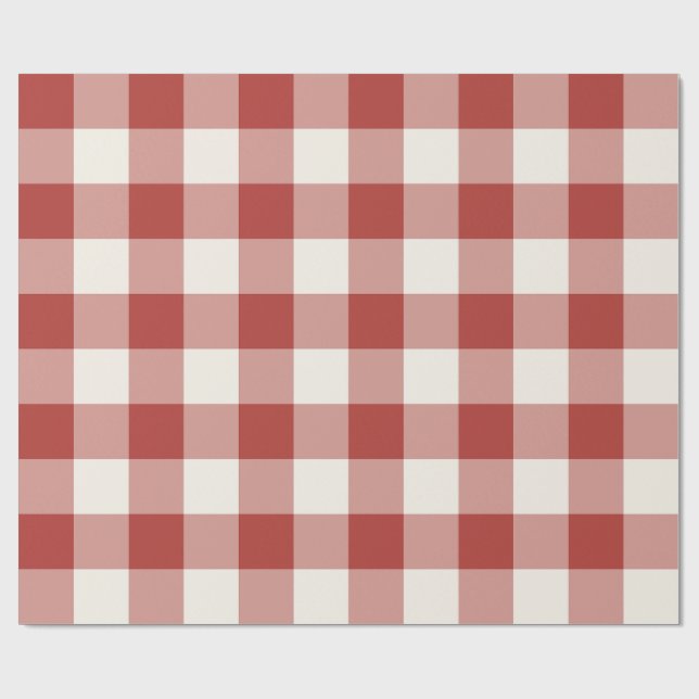 Papel De Presente Gingham Xadrez Vermelho Grande (Aberto)
