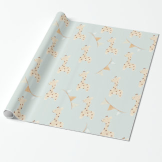 Papel De Presente Girafa chá de fraldas