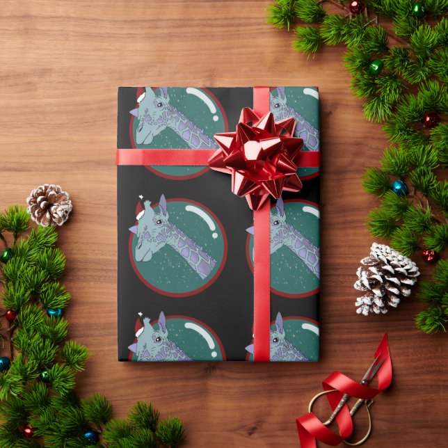 Papel De Presente Girafa de Natal (Presente de Natal)