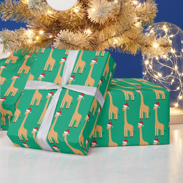 Papel De Presente Girafa do Papai Noel (Feriados)