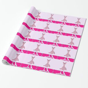 Papel De Presente Girafa Sentada com Estampa de Pelo de Girafa
