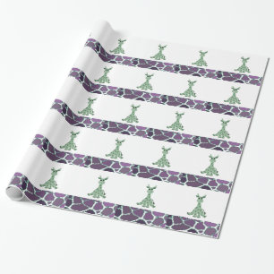 Papel De Presente Girafa Sentada com Estampa de Pelo de Girafa
