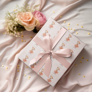 Papel De Presente Girafa Sorridente Personalizada Bailarina Tutu Chá