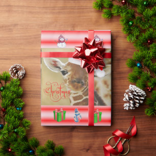 Papel De Presente Girafa Wraping Paper Natal