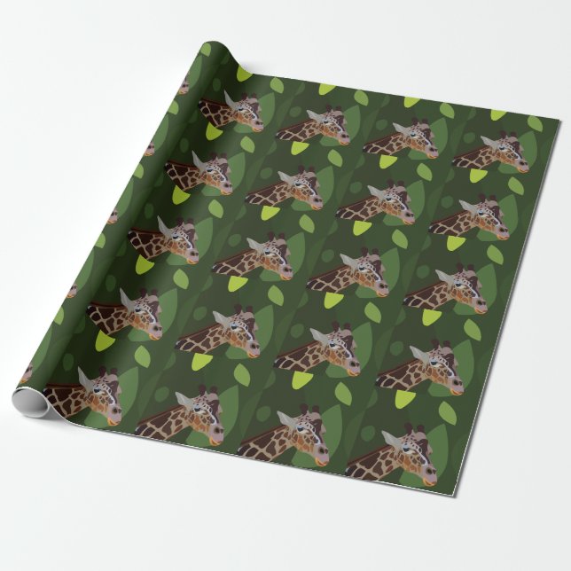 Papel De Presente Giraffe Animal  (Desenrolado)