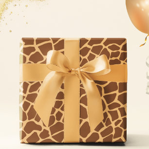 Papel De Presente Giraffe Animal Print Safari Wild Life