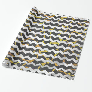 Papel De Presente Giraffe Black and Yellow Impressão