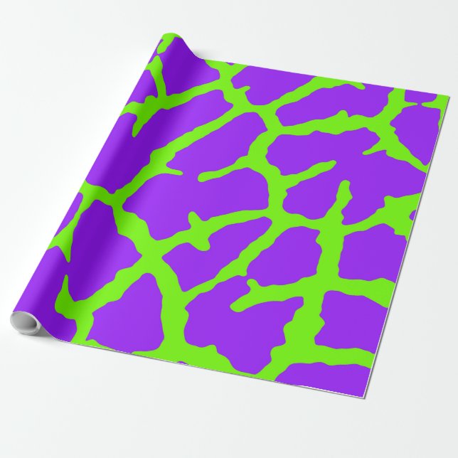 Papel De Presente Giraffe Impressão Mint Ametyst (Desenrolado)