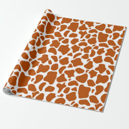 Papel De Presente Giraffe Orange Print Gift Wrapping Paper
