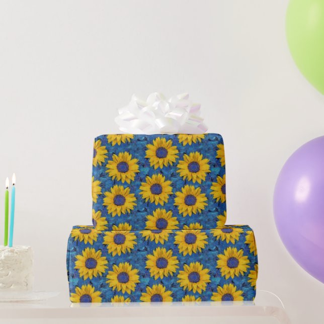 Papel De Presente Girassóis (Presentes para festas)