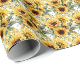 Papel De Presente Girassóis Amarelos