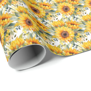 Papel De Presente Girassóis Amarelos