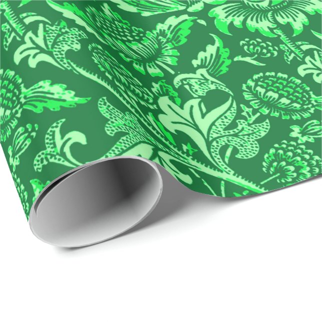 Papel De Presente Girassóis de William Morris, Verde Esmeralda (Ponta do rolo)