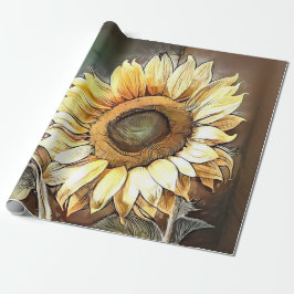 Papel De Presente Girassóis Na Coleção De Arte Moderna Da Janela