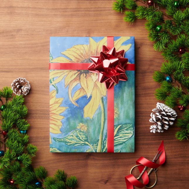 Papel De Presente Girassol (Presente de Natal)