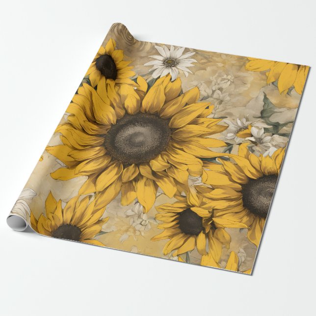 Papel De Presente Girassol (Desenrolado)