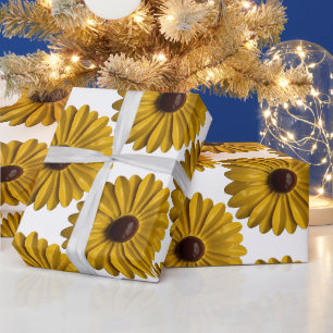 Papel De Presente Girassol Flor Flora Outono Dourado Jardim Casament