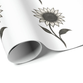 Papel De Presente Girassol Minimalista - Elegante Design botânico