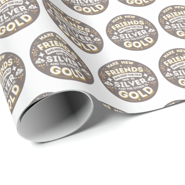 Papel De Presente Girl Scouting Make New Friends Gift Wrap (Ponta do rolo)