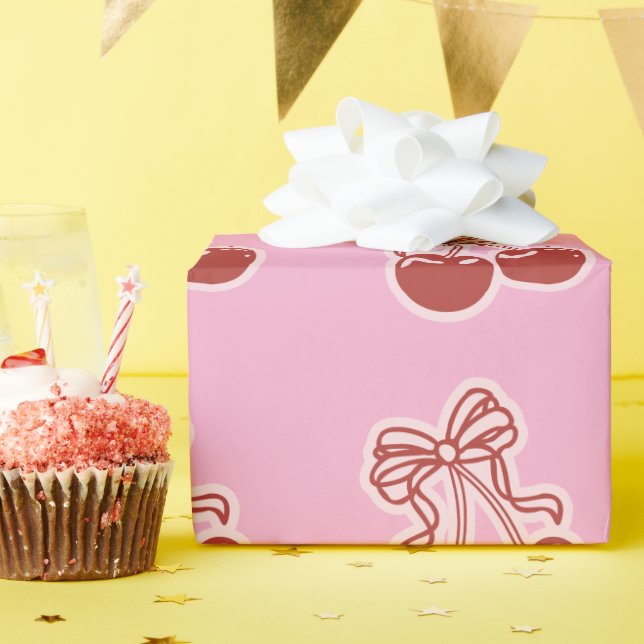 Papel De Presente Girls Cherry Sweet 16th Birthday Invitation (Festa de aniversário)