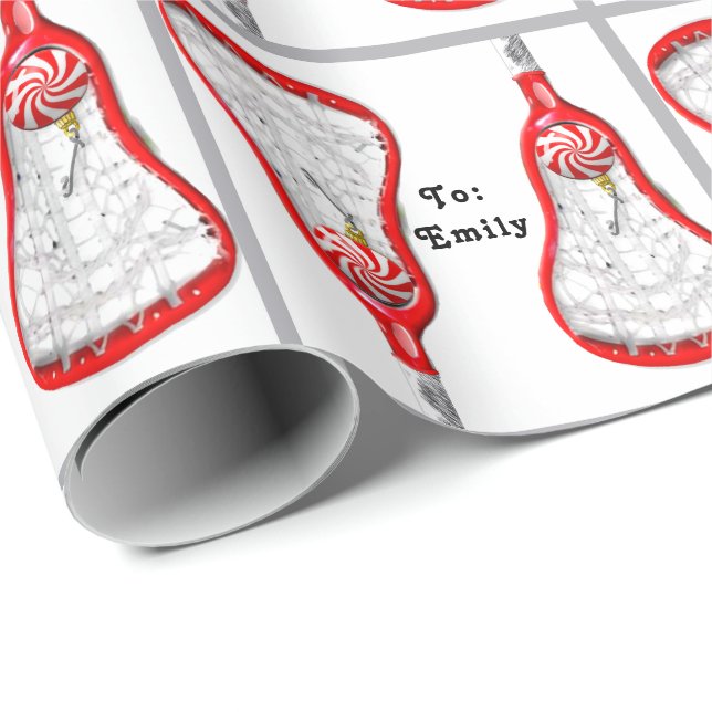 Papel De Presente Girls Lacrosse Holiday Gift (Ponta do rolo)