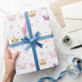 Papel De Presente Girls Princess Crown Birthday