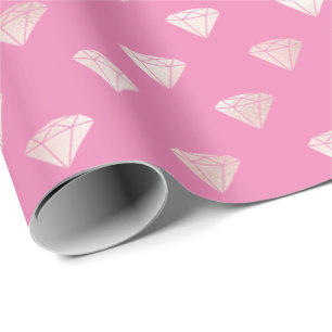 Papel De Presente Girly Glam Diamantes Rosa
