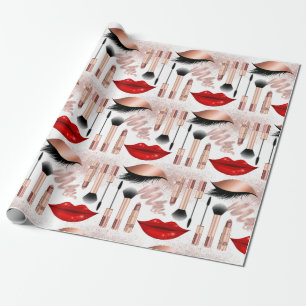 Papel De Presente Girly Makeup Lábios