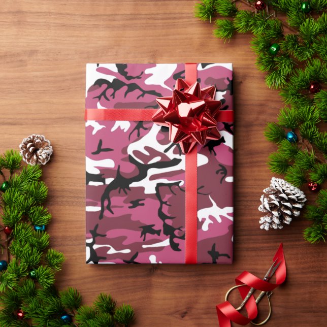 Papel De Presente Girly Pink Camo (Presente de Natal)