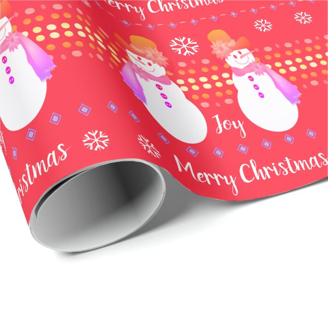 Papel De Presente Girly Styled Snowman Designer (Ponta do rolo)