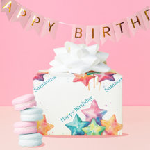 Girly Watercolor, estrelas do arco-íris Aniversári