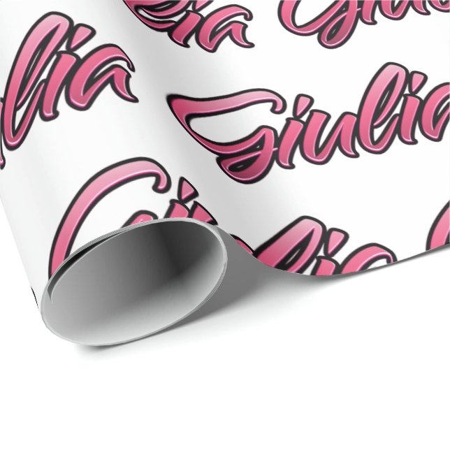 Papel De Presente Giulia faded pink personalisiertes Geschenkpapier (Ponta do rolo)