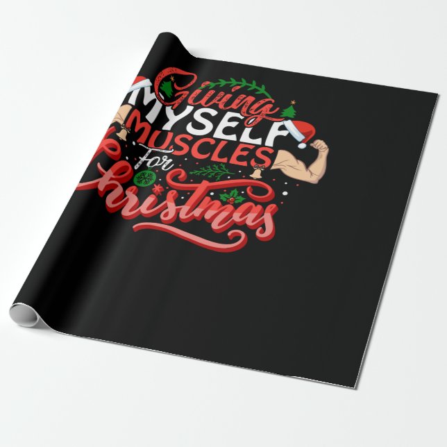 Papel De Presente Giving Myself Muscles Christmas (Desenrolado)