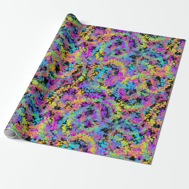 Papel De Presente giz de cera derretido multicolor : (Desenrolado)