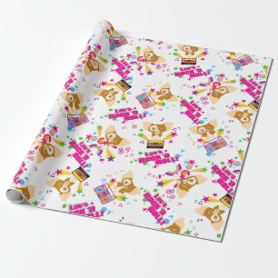 Papel De Presente Gizmo Vamos Rock 'n Roll Pattern